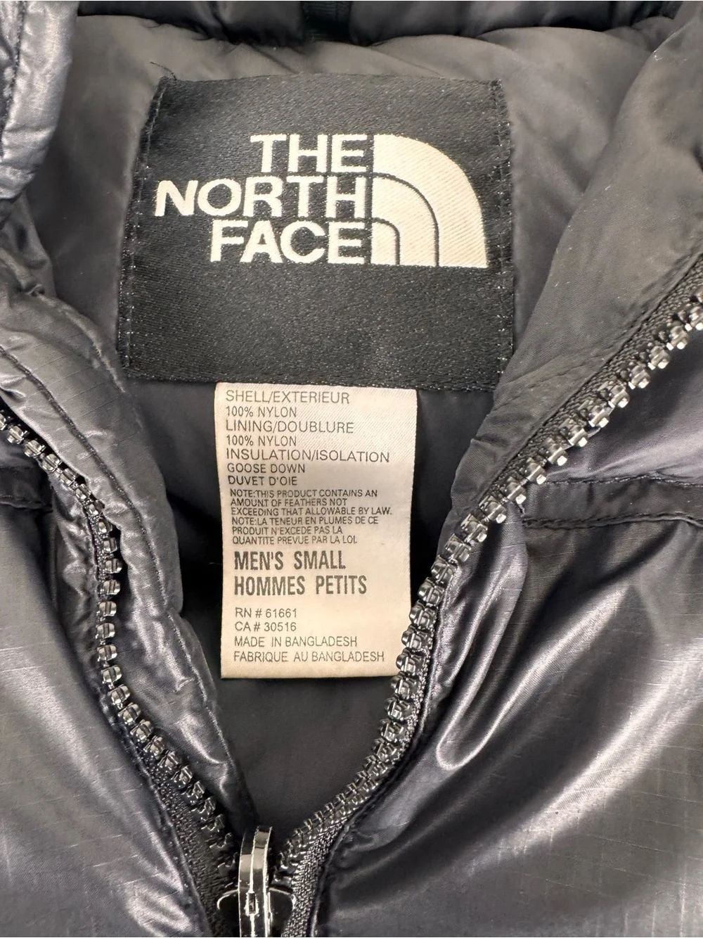 The North Face Men’s Small Black Nuptse 700 Goose Down Puffer Vest